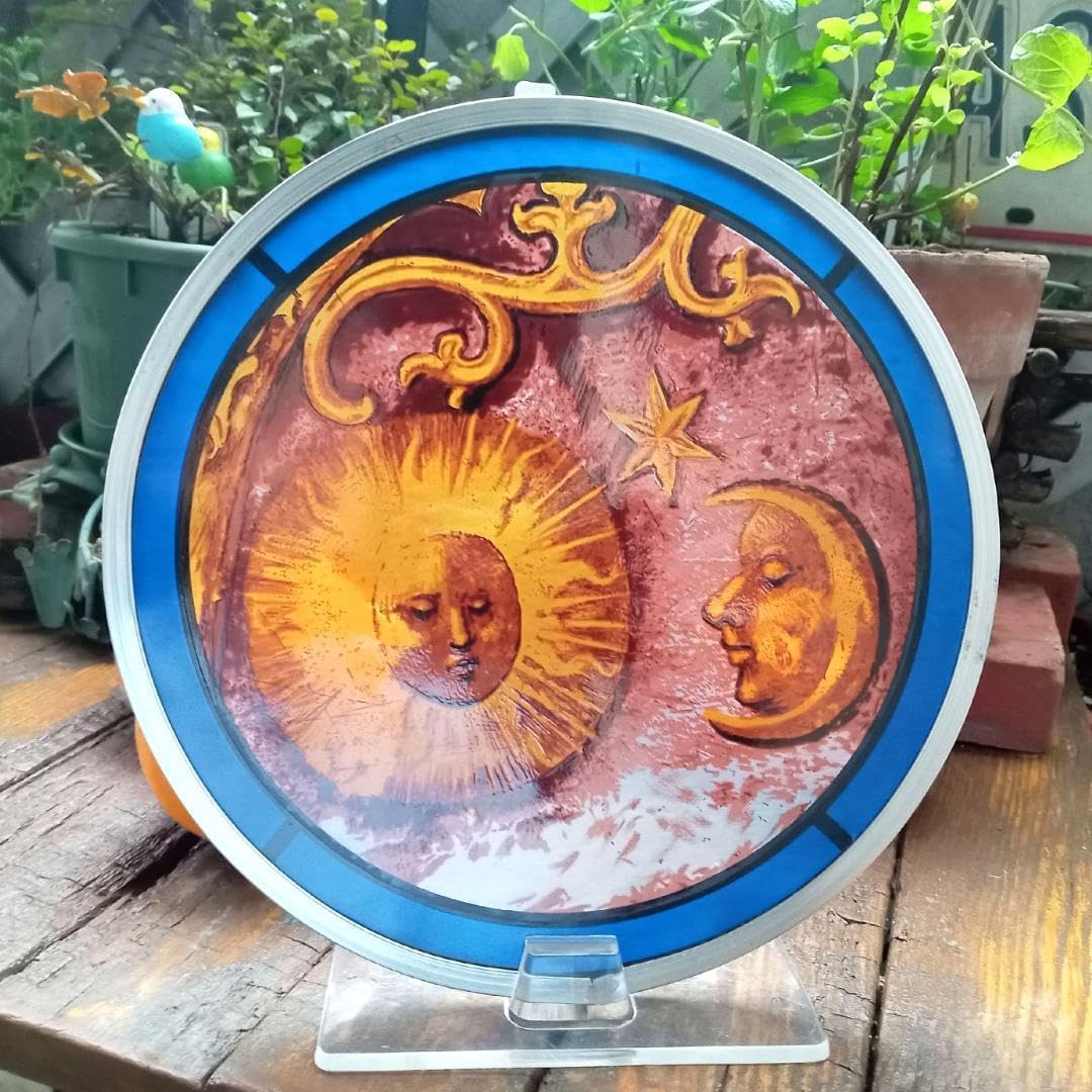 ニューヨーク メトロポリタン美術館ステンドグラス 太陽と月 グラス